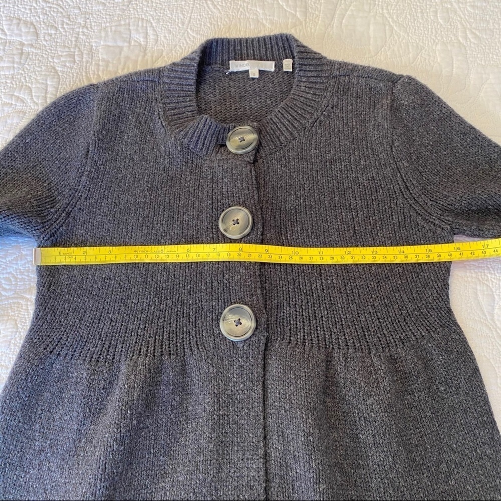 Vince Wool Blend Bishop Sleeve Long Cardigan - S - Picture 7 of 11